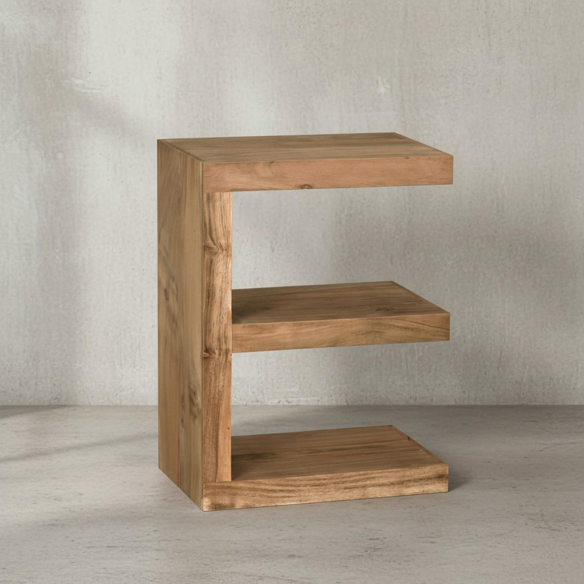BEISTELLTISCH Massivholz E-Konstruktion Cubeform Handgefertigt NAKO, Beige 45x30x60 cm - Beige, Holz (30/45/60cm) - KADIMA DESIGN