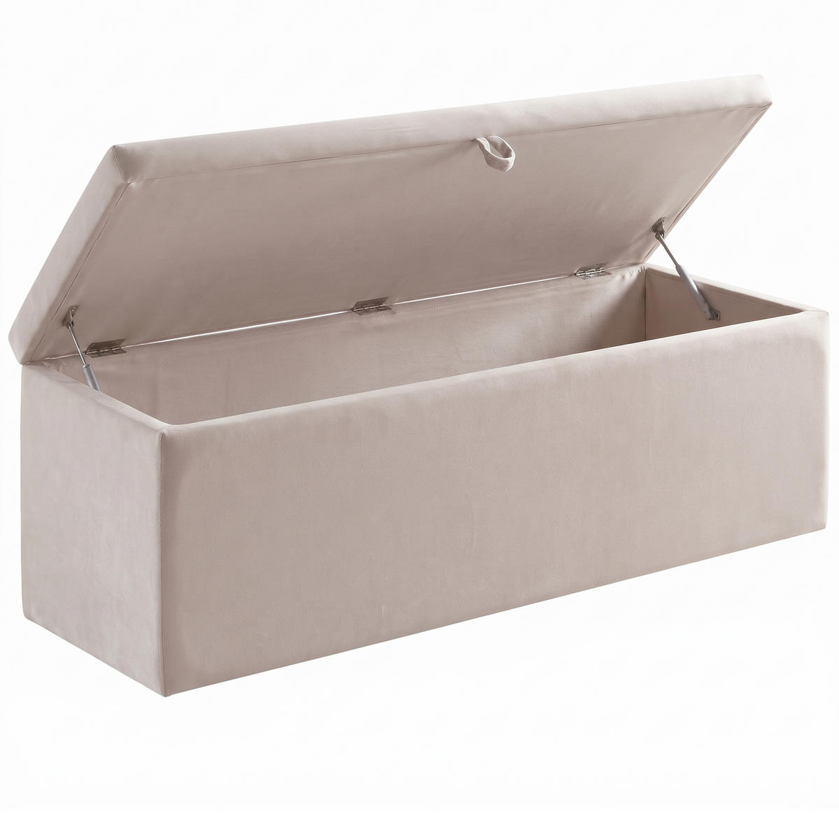 BETTBANK SIENA 140/43/43, Beige, Aufklappbar, mit Stauraum - Beige/Schwarz, Holz/Kunststoff (140/43/43cm) - Consilio Concept
