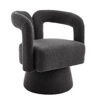 SESSEL 360° drehbar mit Boucle-Bezug, DE-42217, Dunkelgrau - Dunkelgrau, Holzwerkstoff (55/74/67cm) - ComfortXL