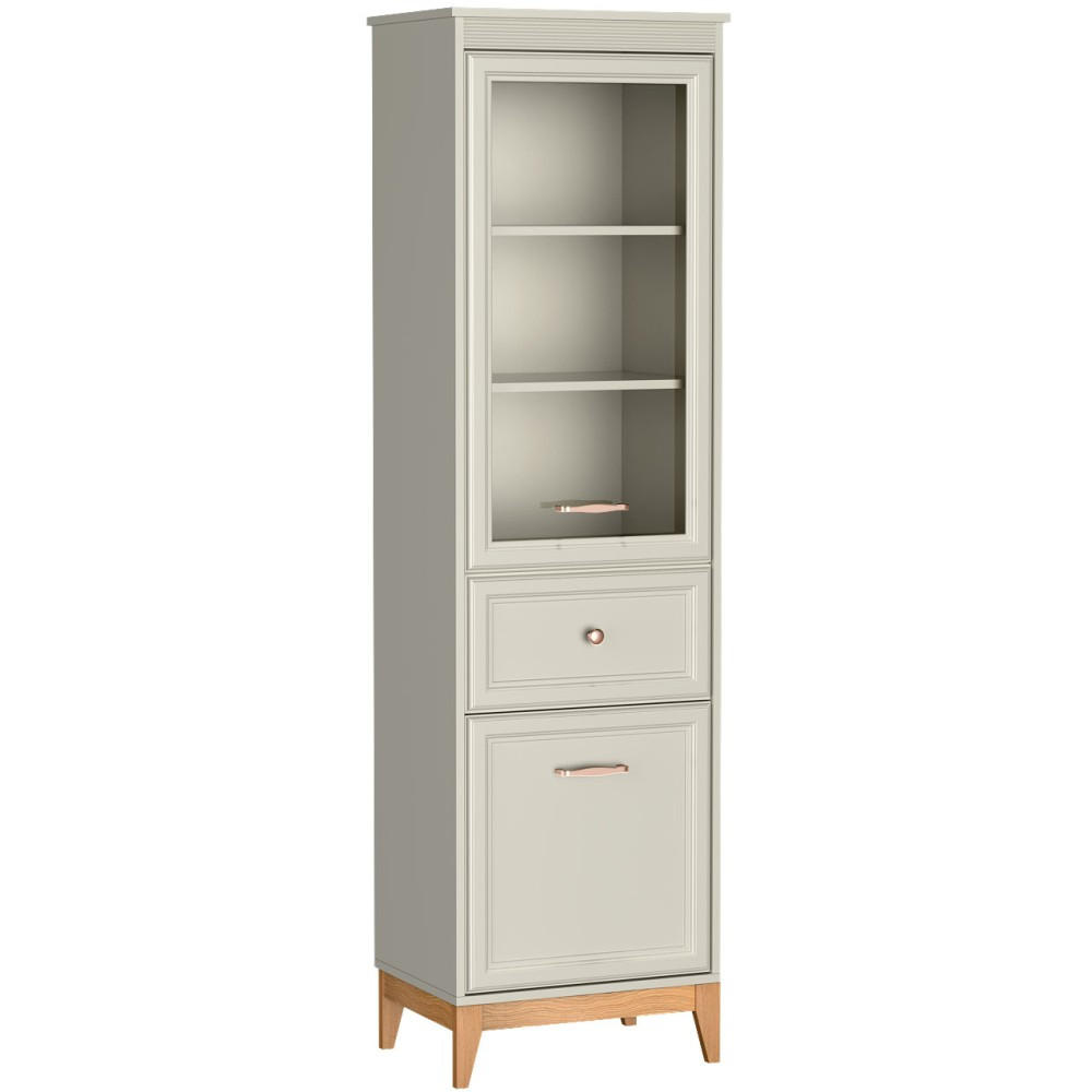VITRINE Charlott mit 1 Schublade und 2 Türen - Kaschmir/Eiche Artisan, Holz/Holzwerkstoff (55/193/40.5cm) - Beautysofa