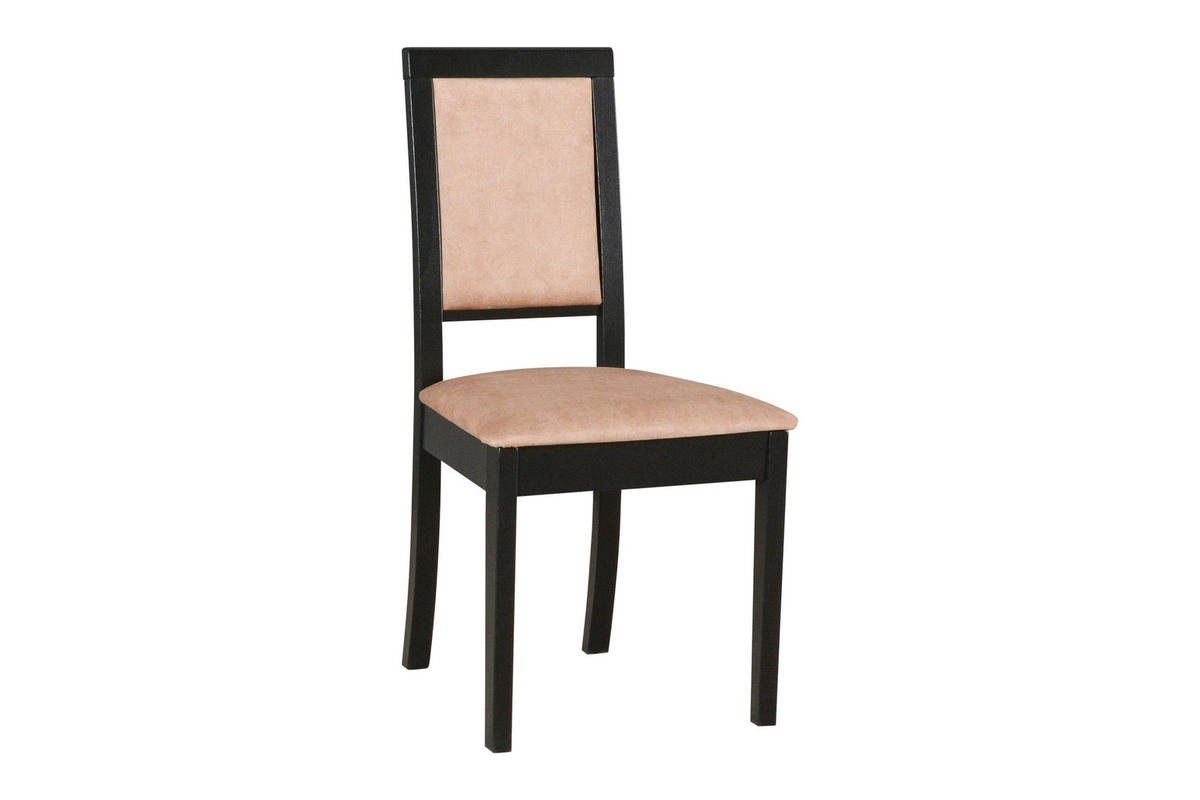 ESSZIMMERSTUHL - Set 4x Roma 13 schwarz, zetta 292  - Beige/Schwarz, Holz (45/93/41cm) - Leaf Design