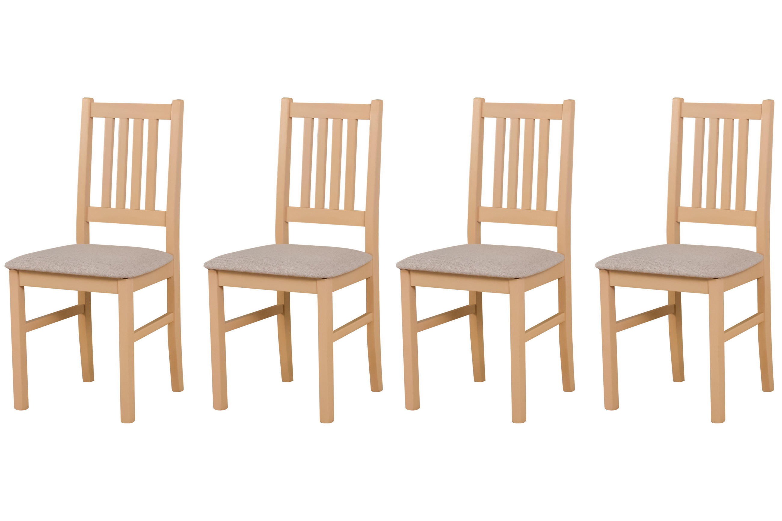 STUHL Bos 1 (4er Set) - Beige/Sonoma Eiche, Holz (43/94/40cm) - Leaf Design