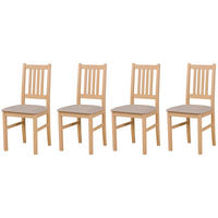 STUHL Bos 1 (4er Set) - Beige/Sonoma Eiche, Holz (43/94/40cm) - Leaf Design