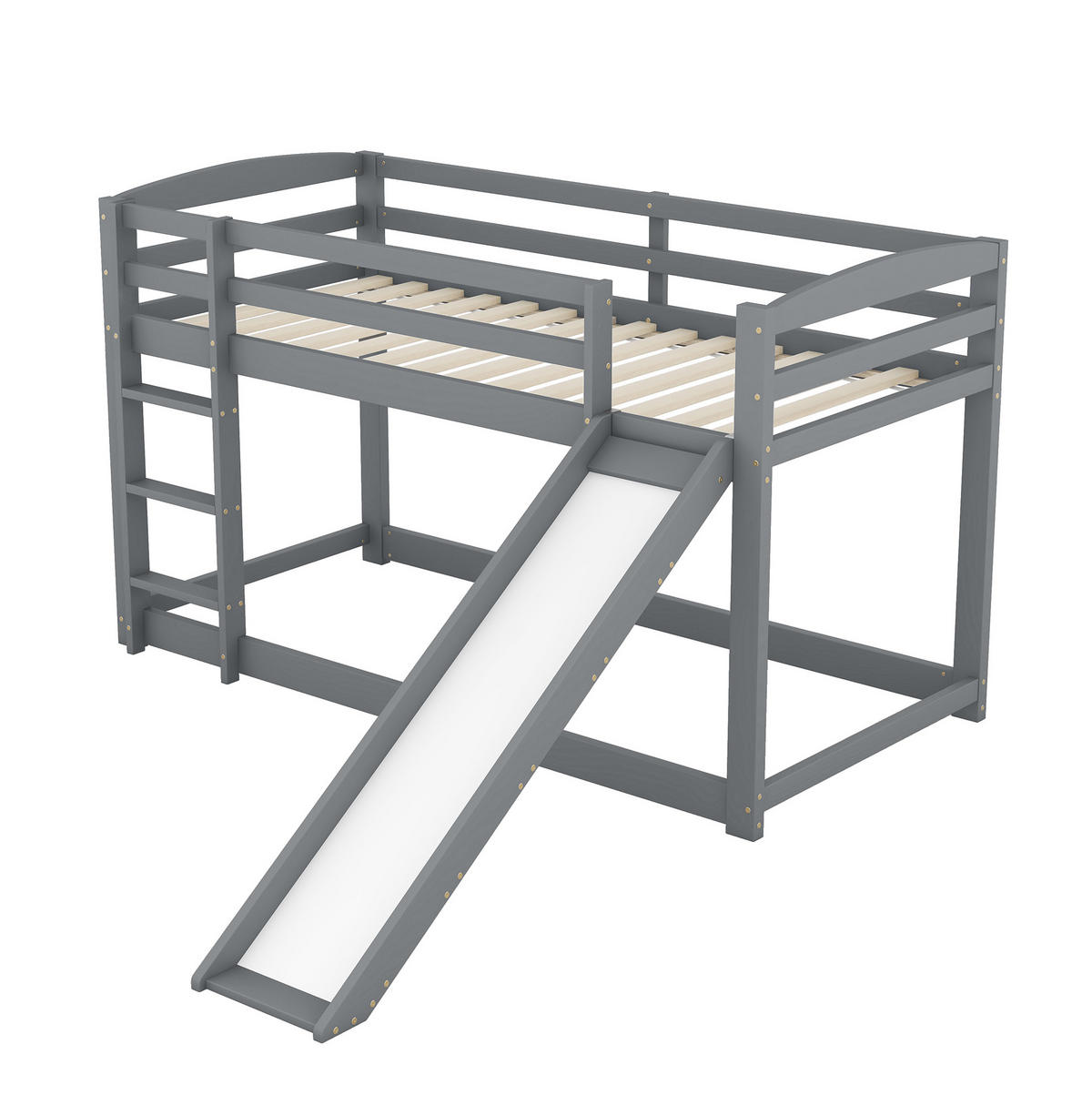 PALANDA 90/200 cm s rutsche a žebříkem, masivní borovicový rám, oboustranné umístění, Bílá - bílá, kompozitní dřevo (90/200cm) - Redom