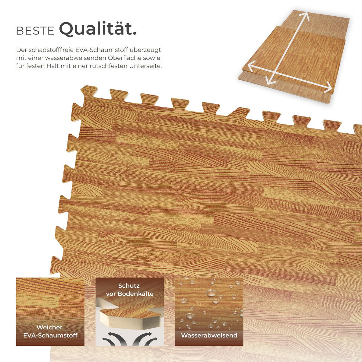 SCHUTZMATTENSET , leichte Reinigung und flexibel erweiterbar, holzdekor - Eiche Artisan, Kunststoff (124/307cm) - tectake