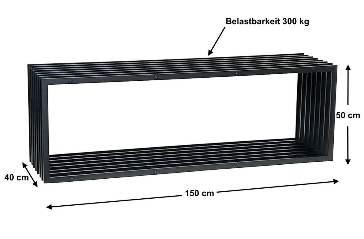 GARTENBANK Metall Schwarz 150 cm 96430 - Schwarz, Metall (50/150/40cm) - DanDiBo