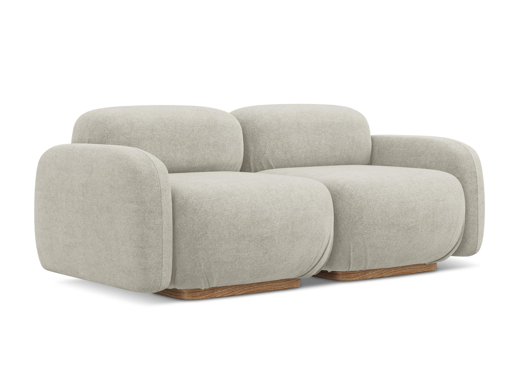 3-SITZER SOFA Bouclé Stoff Beige - Beige/Creme, Holz/Textil (190/73/95cm) - Makamii