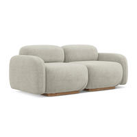 3-SITZER SOFA Bouclé Stoff Beige - Beige/Creme, Holz/Textil (190/73/95cm) - Makamii