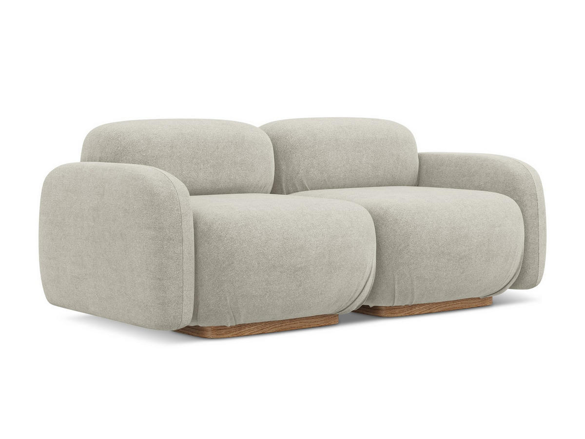 3-SITZER SOFA Bouclé Stoff Beige - Beige/Creme, Holz/Textil (190/73/95cm) - Makamii