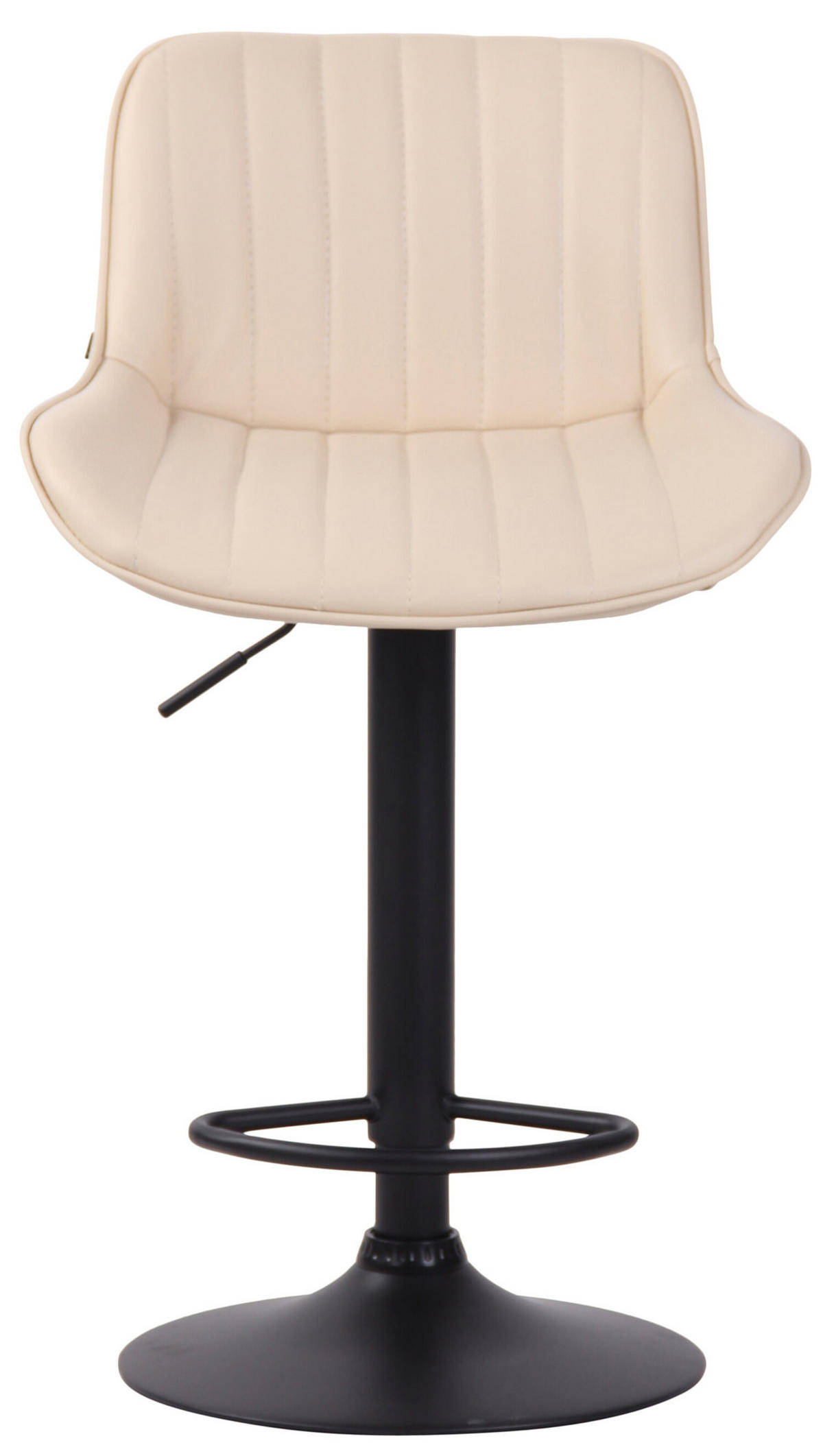 BARHOCKER Lento, Gestell schwarz, Kunstleder Creme - Creme/Schwarz, Kunststoff/Textil (50/100/50cm) - TPFLiving
