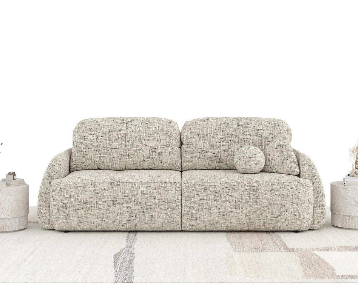 SCHLAFSOFA Loca Beige Webstoff - Beige/Schwarz, Holz/Holzwerkstoff (248/92/103cm) - Maison de Reve