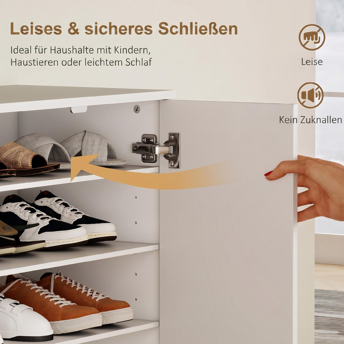SCHUHSCHRANK Spanplatte Naturholz - Alufarben/Naturfarben, Holzwerkstoff/Metall (70/108/35cm) - HOMCOM