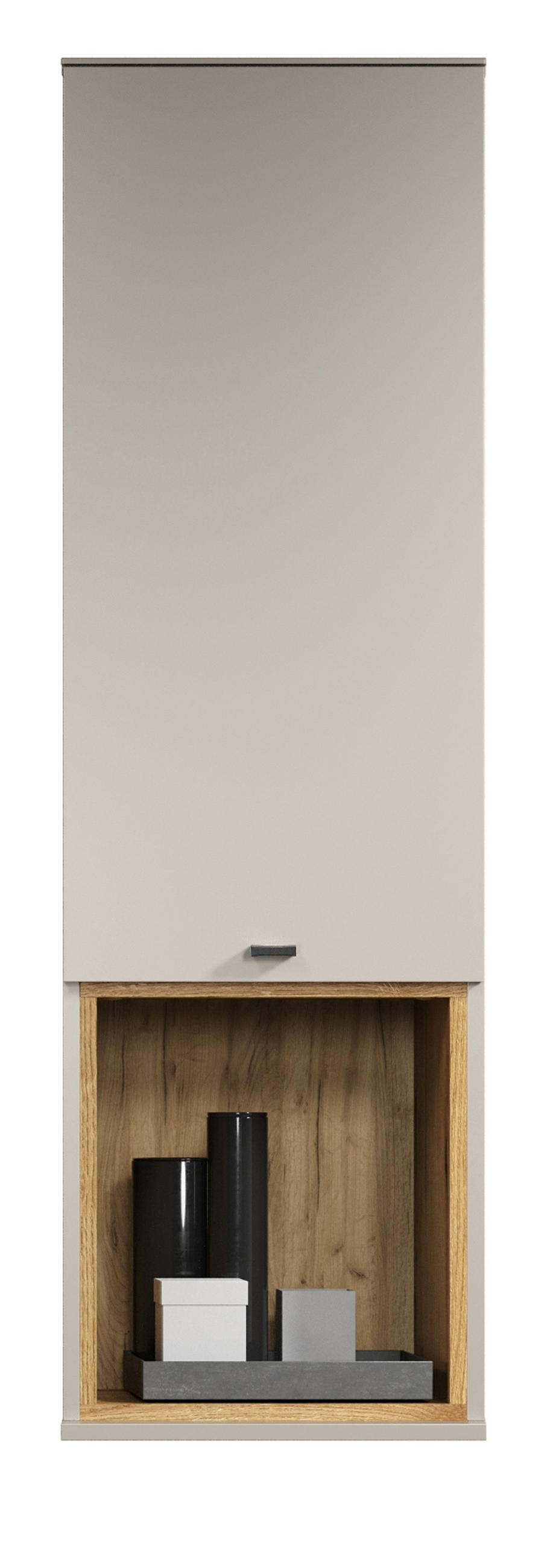 HÄNGESCHRANK Sand, Evoke Eiche 40 x 130 cm, Wandschrank mit Soft-Close - Sandfarben/Kaschmir, Holzwerkstoff/Metall (40/130/37cm) - Top.Furn