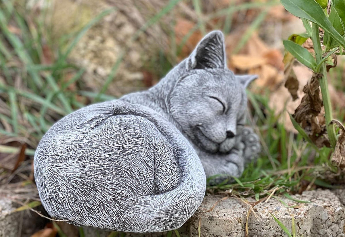 STEINFIGUR Kater Paule Katze frostfest wetterfest - Grau, Stein (20/12/17cm) - stoneandstyle