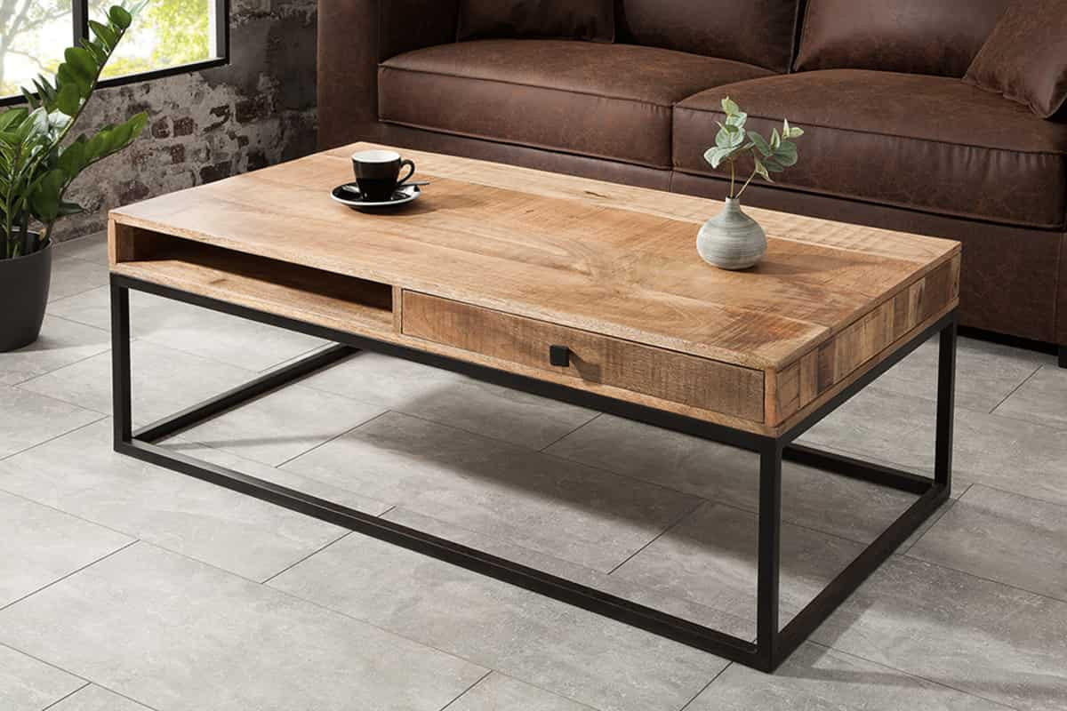 COUCHTISCH IRON CRAFT Mango rechteckig Natur 100cm - Braun, Holz/Metall (60/100/40cm) - riess-ambiente