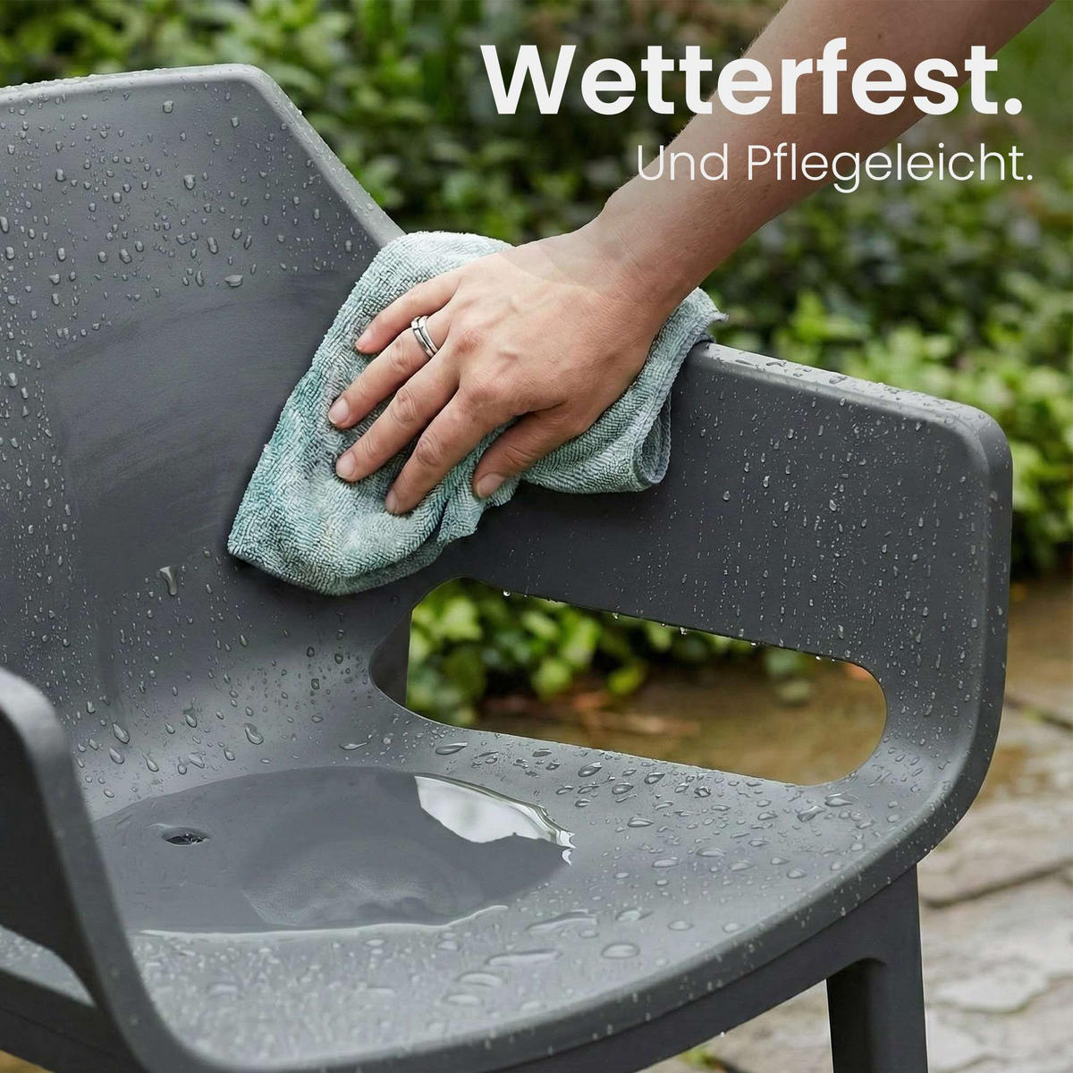 GARTENSTUHL Kunststoff Dunkelgrau - Dunkelgrau, Kunststoff (60/90/65cm) - CLP