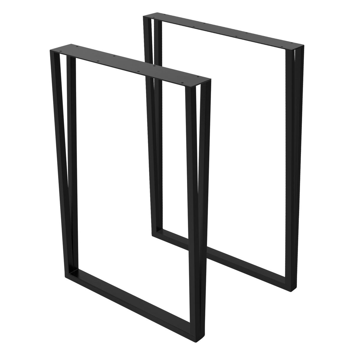 TISCHBEINE 2er Set 50xH71,5 cm Schwarz - Schwarz, Metall (50/8/71.5cm) - ML-DESIGN
