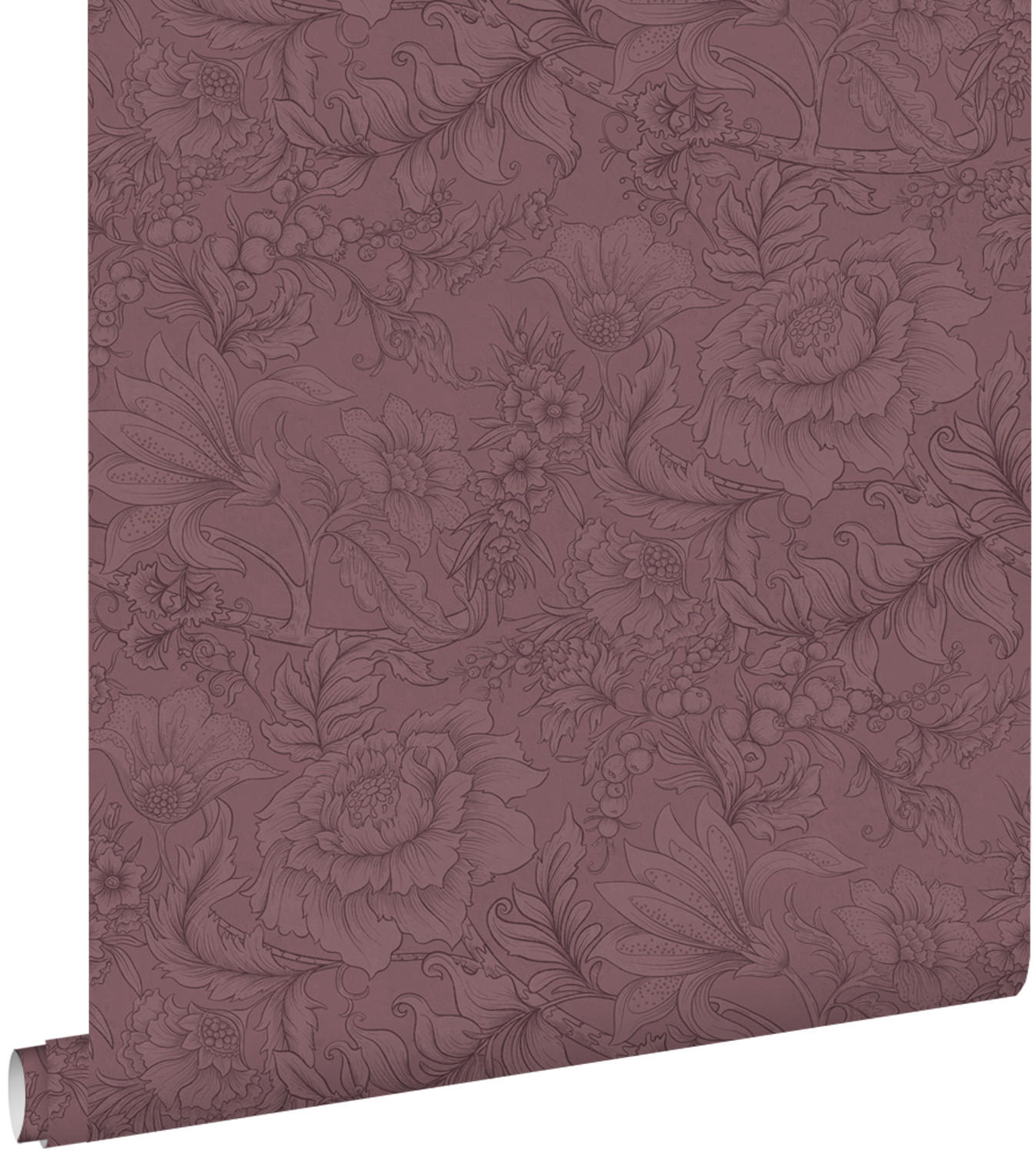 TAPETE Blumenmuster 0.53 x 10.05 m - Lila, Papier (53/1000cm) - ESTAhome