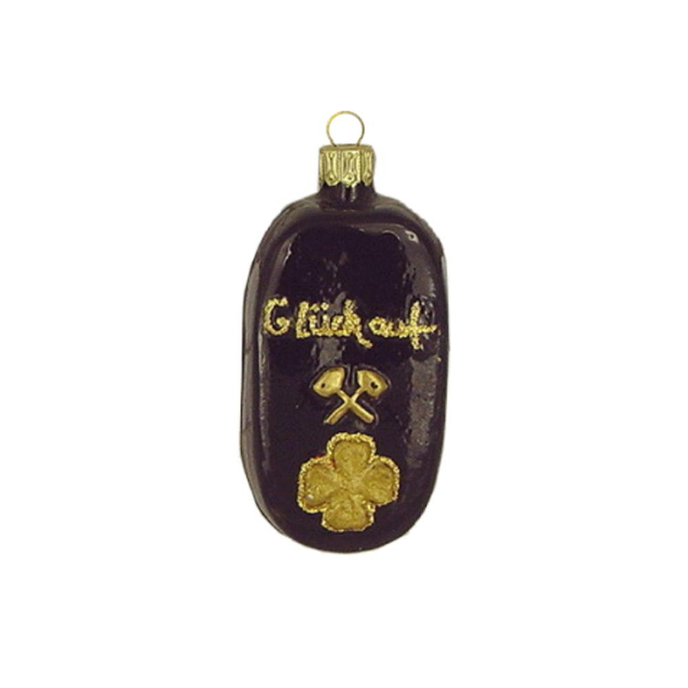 CHRISTBAUMSCHMUCK Kohlebrikett "Glück auf" 8c m - Multicolor, Metall (0.1/8/0.1cm)