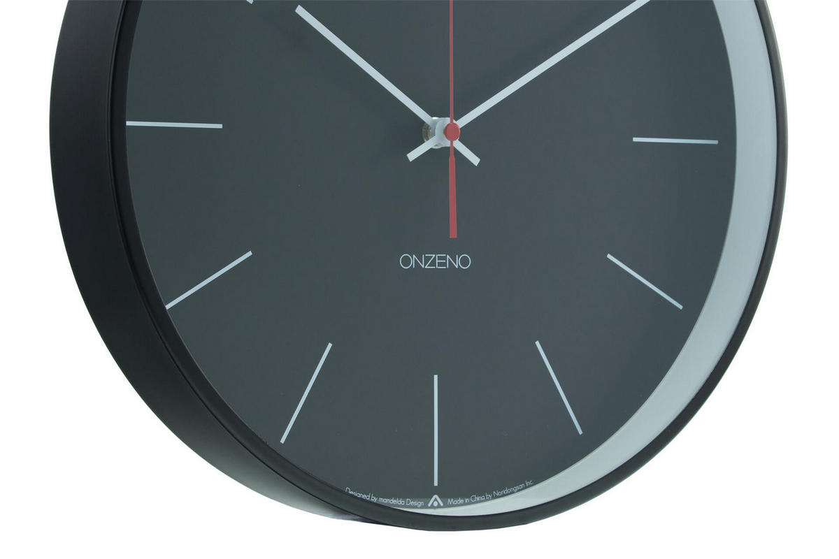WANDUHR Design Schwarz 31/31 cm - Schwarz, Glas/Holzwerkstoff (0.94/30.5/4cm) - ONZENO