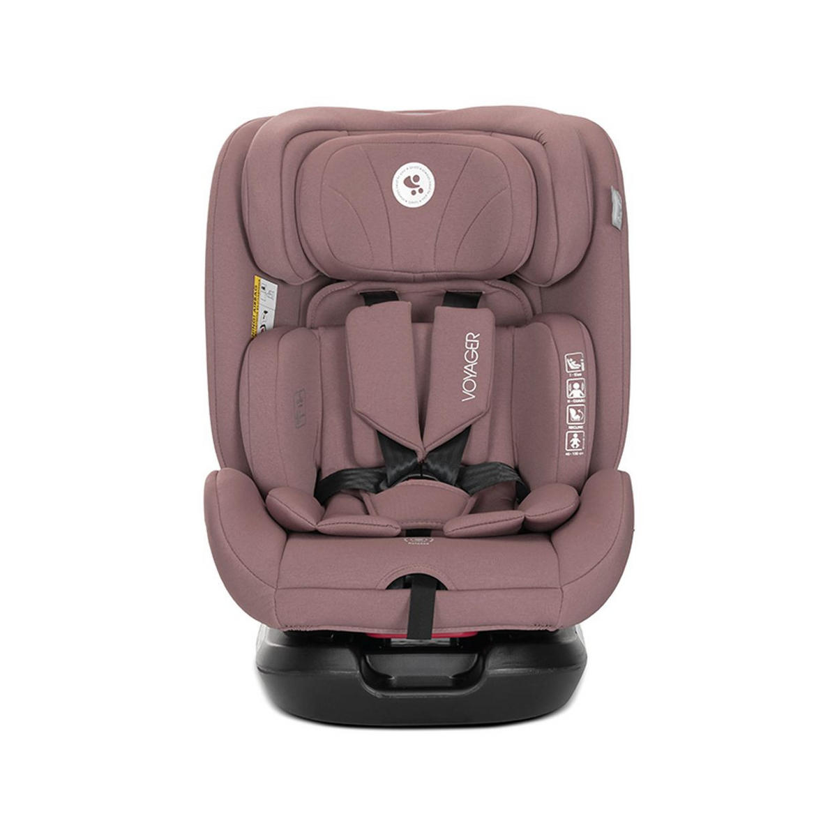 KINDERSITZ Voyager (40-150 cm) pink Nackenkissen, Kopfstütze, Gurt, i-Size, Polyester, Memory Foam - Pink, Kunststoff (43/75/46cm) - Lorelli