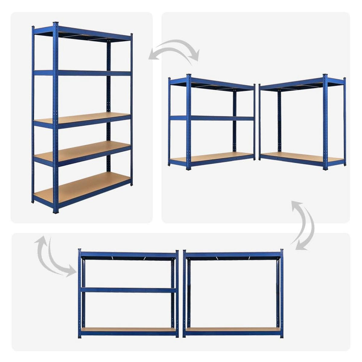 SCHWERLASTREGAL Ragnar 2er-Set mit 2x 180x120x40 cm Fachlast 175 kg Blau - Blau, Metall (240/180/40cm) - PROREGAL