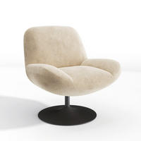 DREHSESSEL RETRO Bouclé-Velours Beige 71cm - Beige, Textil (71/80/76cm) - Premium Interiors