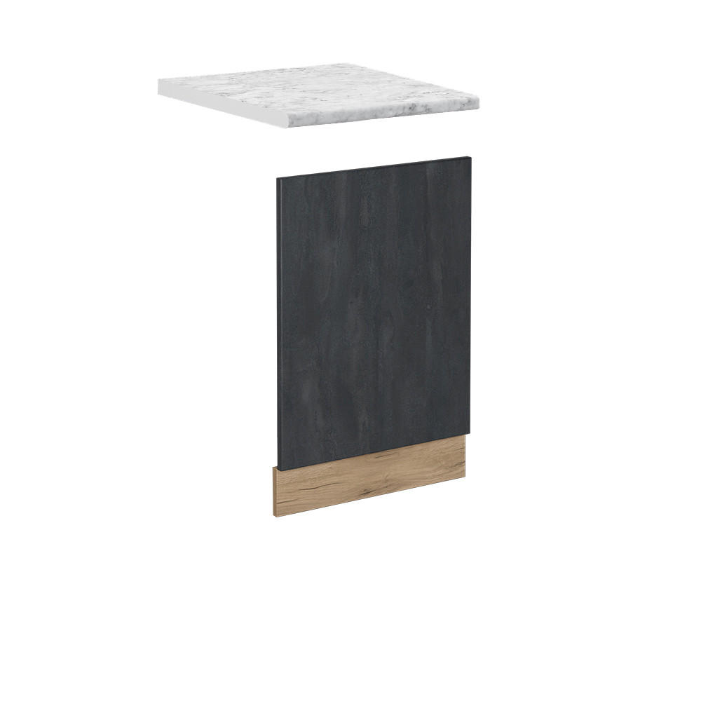 FRONTBLENDE R-Line Schwarz Beton 45 cm AP Marmor - Eiche Wotan/Schwarz, Holzwerkstoff (45/57.2/1.6cm) - Vicco