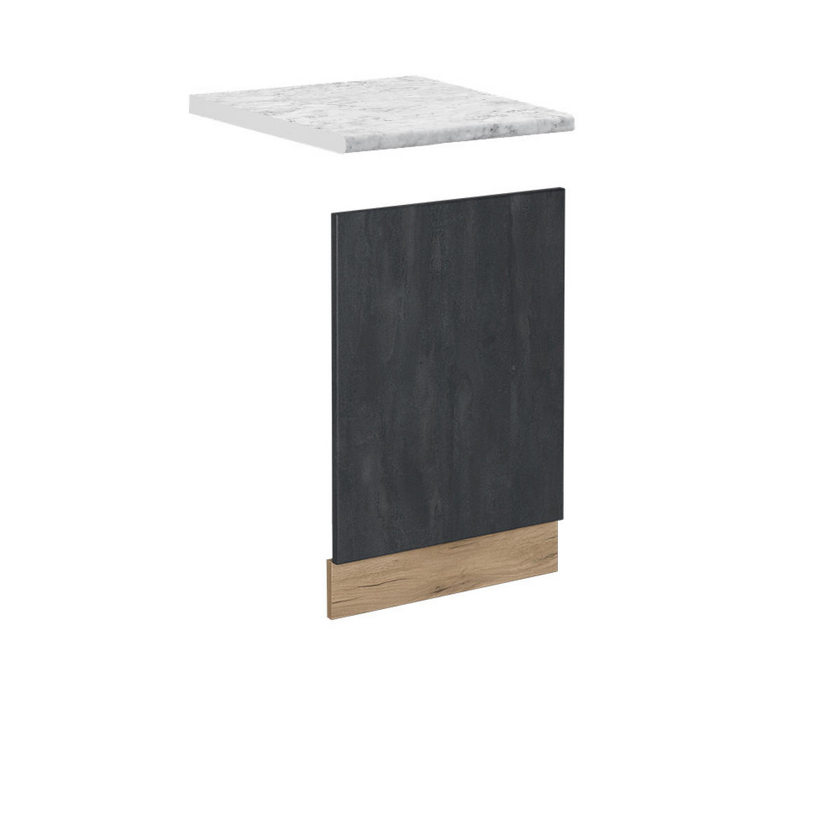 FRONTBLENDE R-Line Schwarz Beton 45 cm AP Marmor - Eiche Wotan/Schwarz, Holzwerkstoff (45/57.2/1.6cm) - Vicco