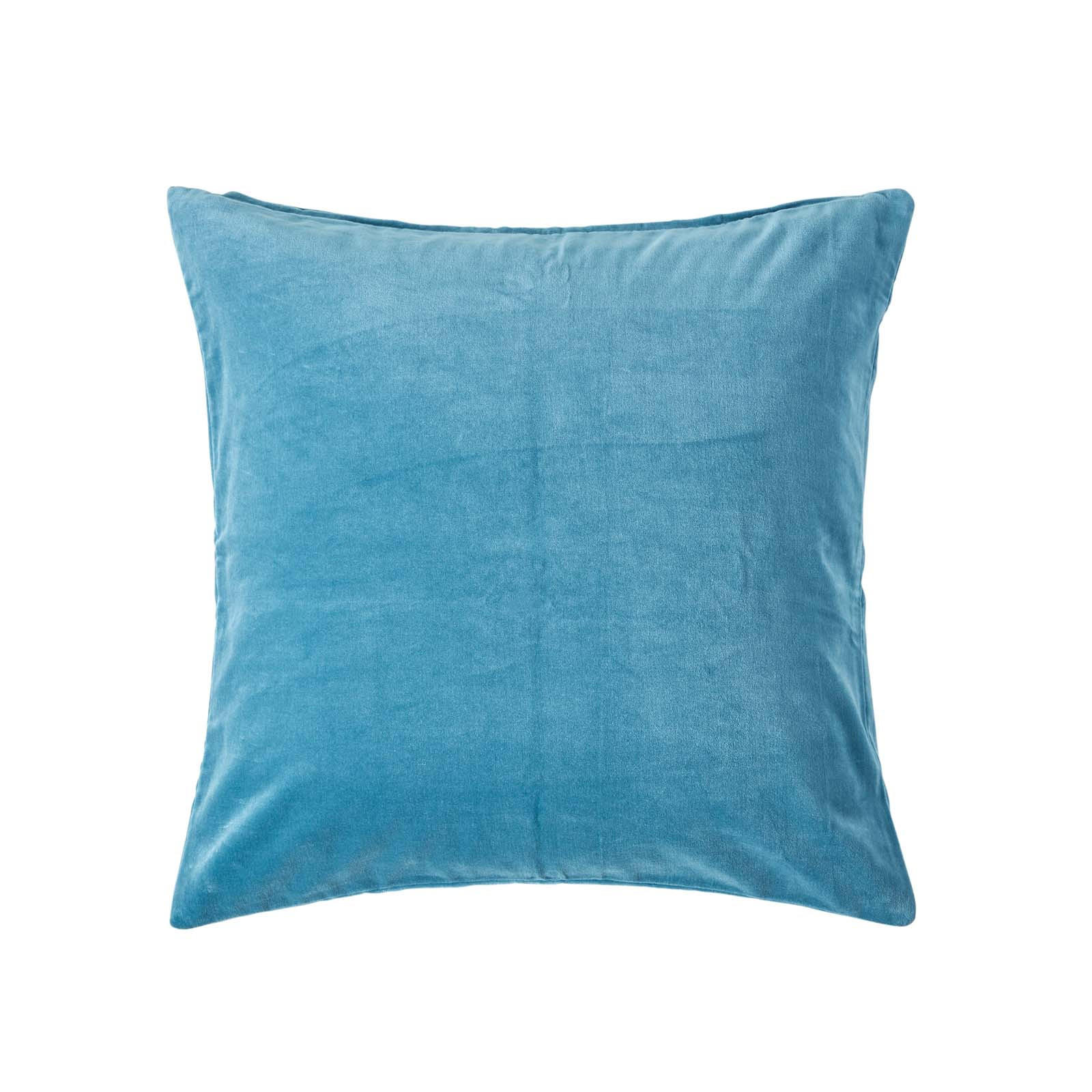 KISSENHÜLLE Baumwollsamt blau 40/40 cm - Blau, Textil (40/40cm) - Homescapes