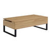 COUCHTISCH mit höhenverstellbarer Tischplatte - MDF & schwarzer Stahl - Holzfarben - SECALI - Naturfarben, Holz (110/60/38cm) - Vente-Unique