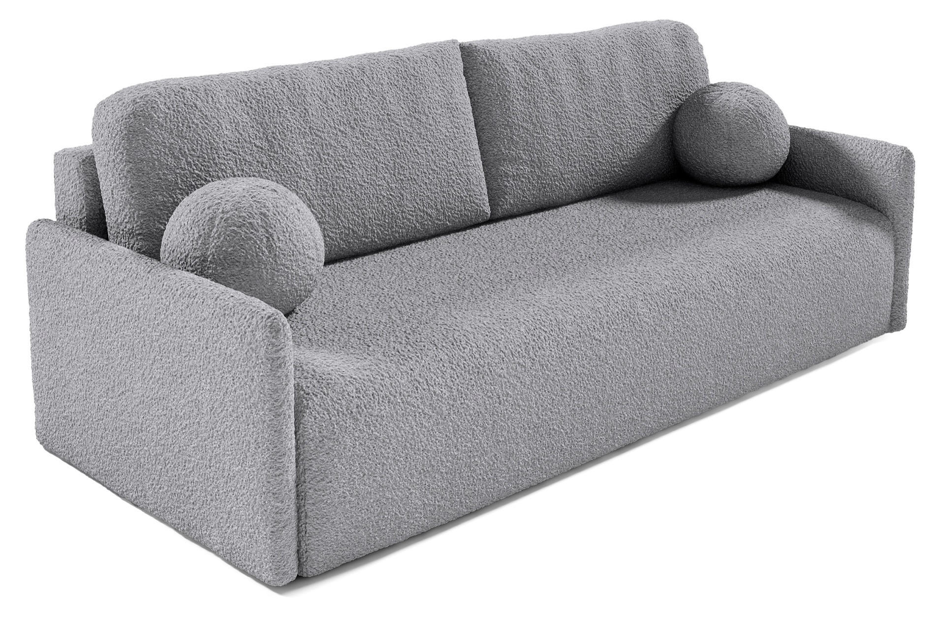 SOFA Glove Grau mit Bouclé-Bezug - Grau, Kunststoff/Textil (206/95/87cm) - Selsey