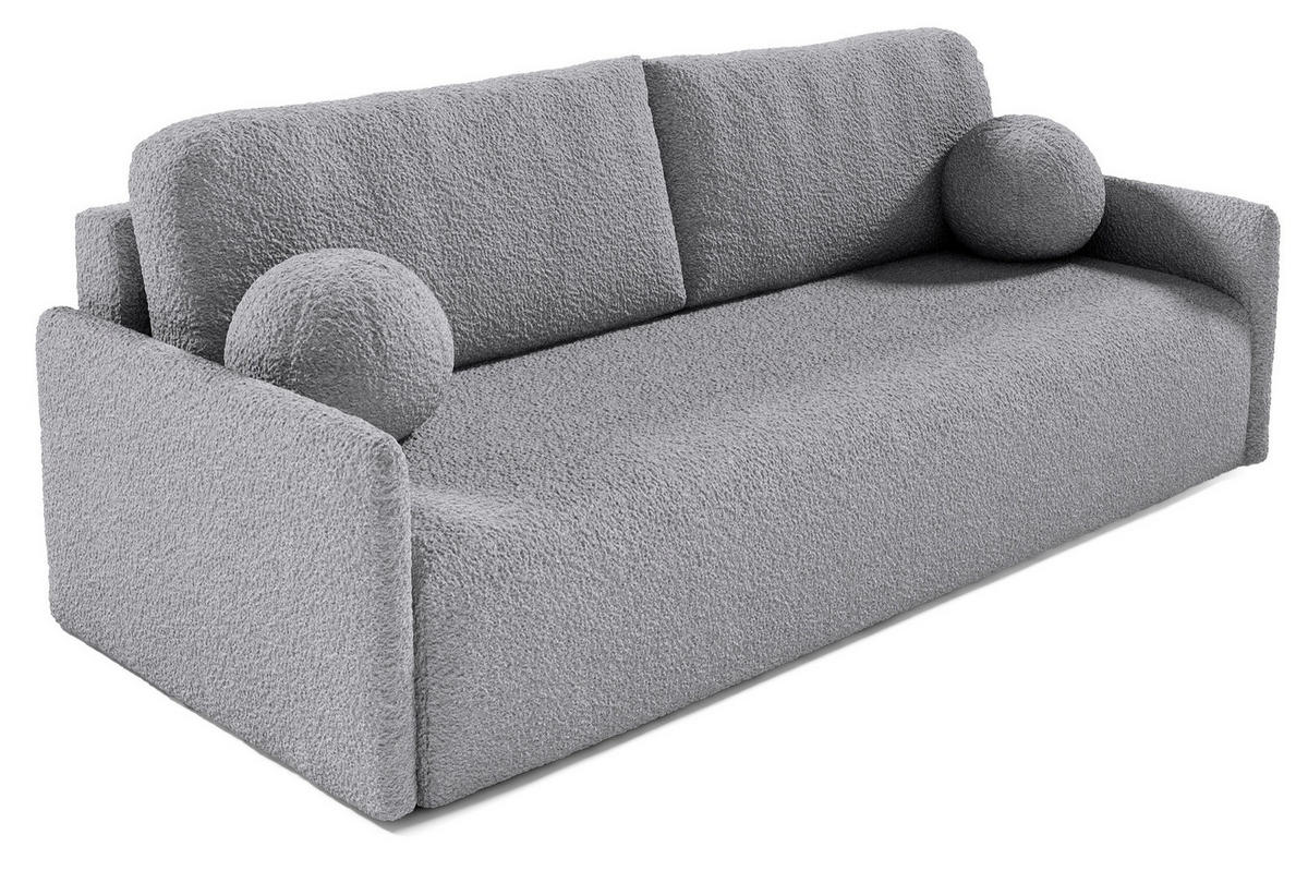 SOFA Glove Grau mit Bouclé-Bezug - Grau, Kunststoff/Textil (206/95/87cm) - Selsey