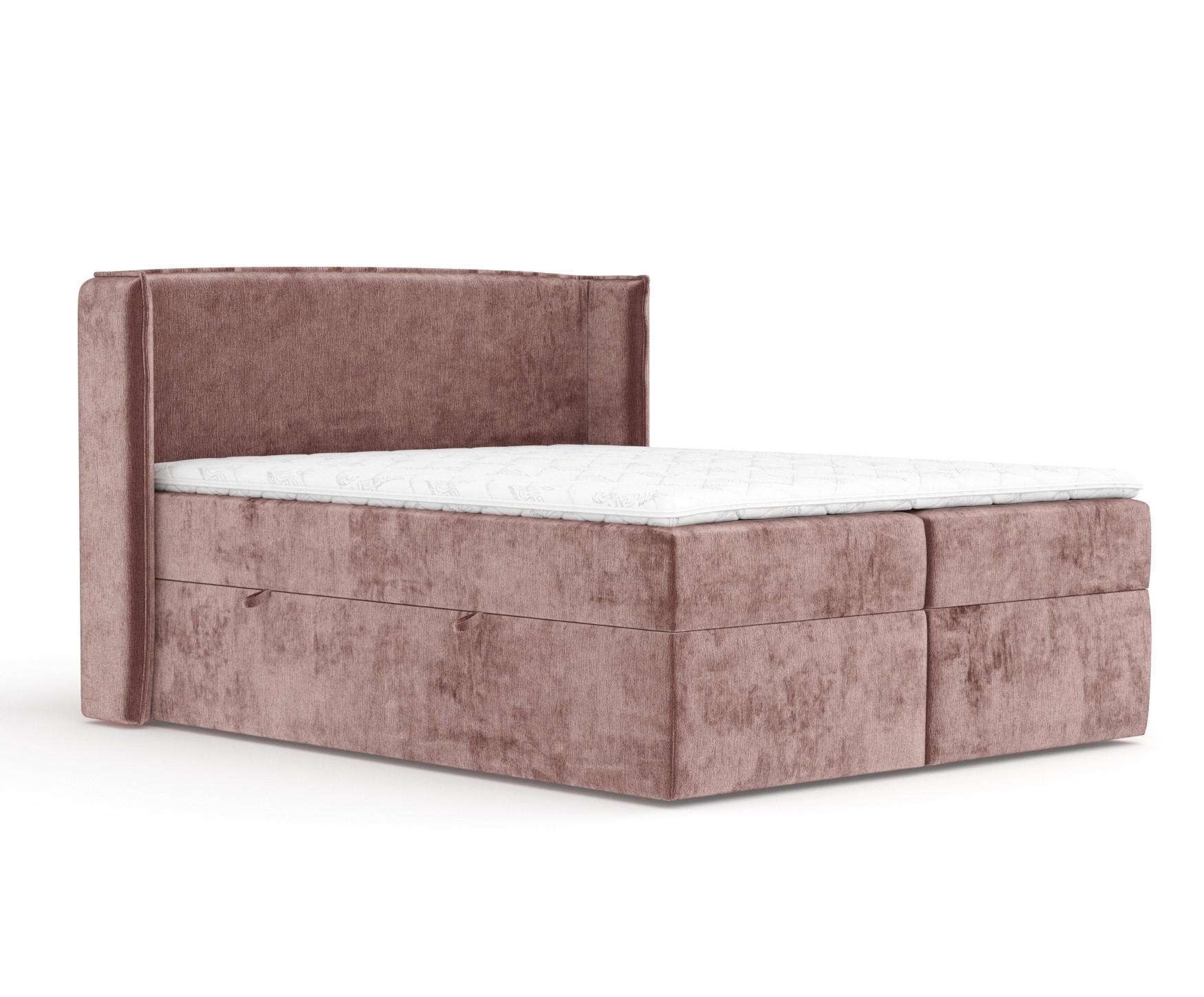 BOXBETT Skyline Rosa 200/200 cm mit Matratze und Topper - Pink/Schwarz, Holz/Holzwerkstoff (200/200cm) - Maison de Reve