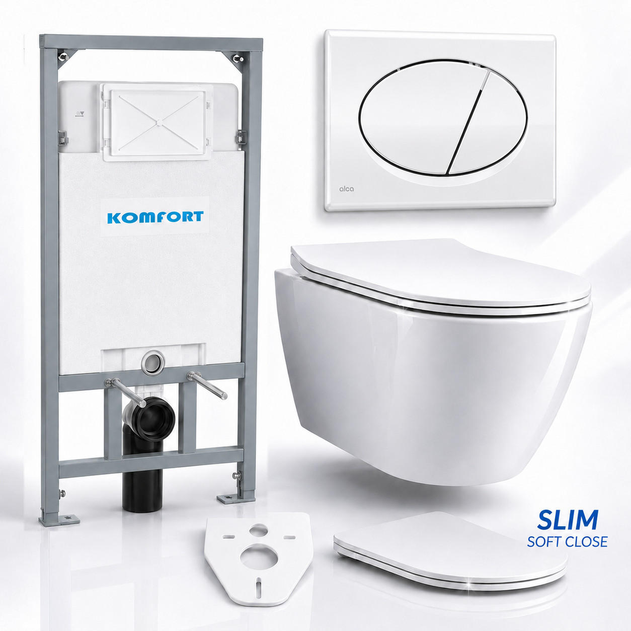 bad land Wc-Set Weiß 53x119.5x48.5 cm