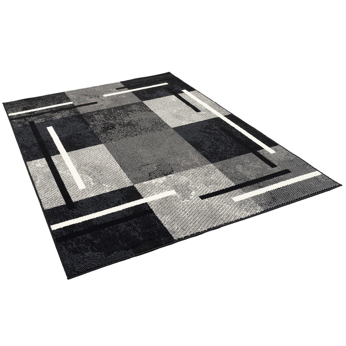 TEPPICH MODERN TRENDLINE KARO - Schwarz, Textil (80/150cm) - Pergamon