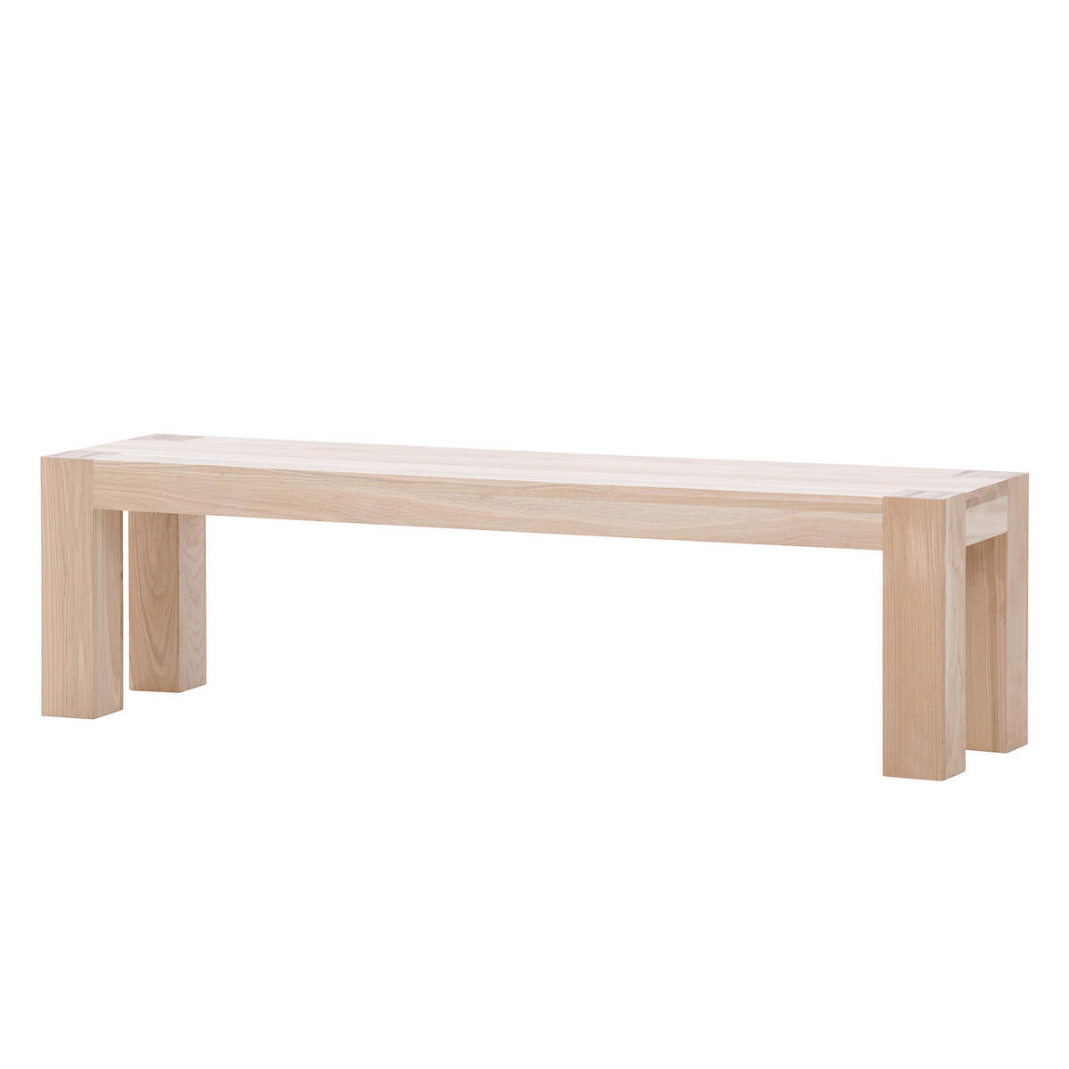 SITZBANK - Eiche massiv - Eichefarben, Holz (165/45/39cm) - home24