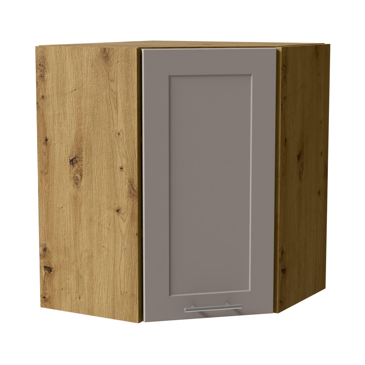 ECKHÄNGESCHRANK Oslo W10/60 Eiche Artisan / Kaschmir Matt 60 / 60 / 72cm - Kaschmir/Eiche Artisan, Holz/Holzwerkstoff (60/72/60cm) - Feldmann-Wohnen