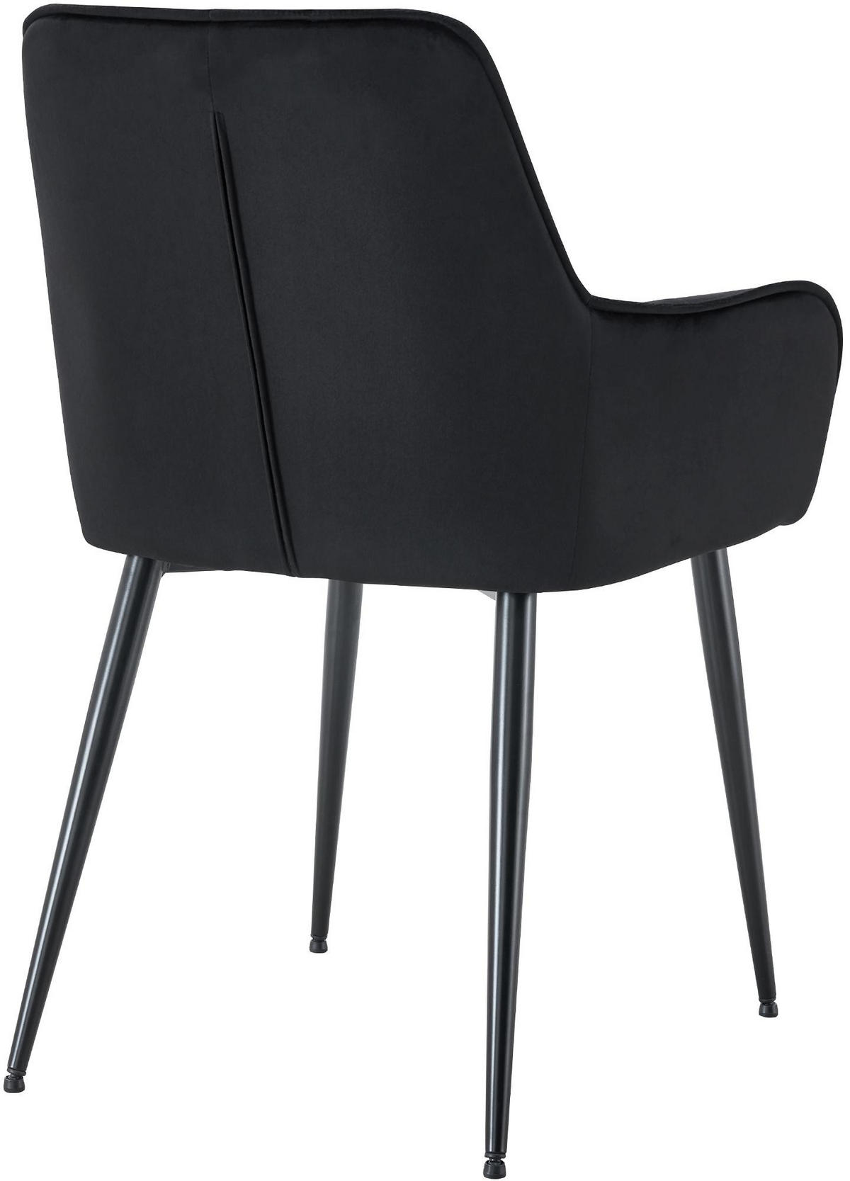 ESSZIMMERSTUHL Kunststoff schwarz - Schwarz, Kunststoff/Textil (58/86/62cm) - CLP