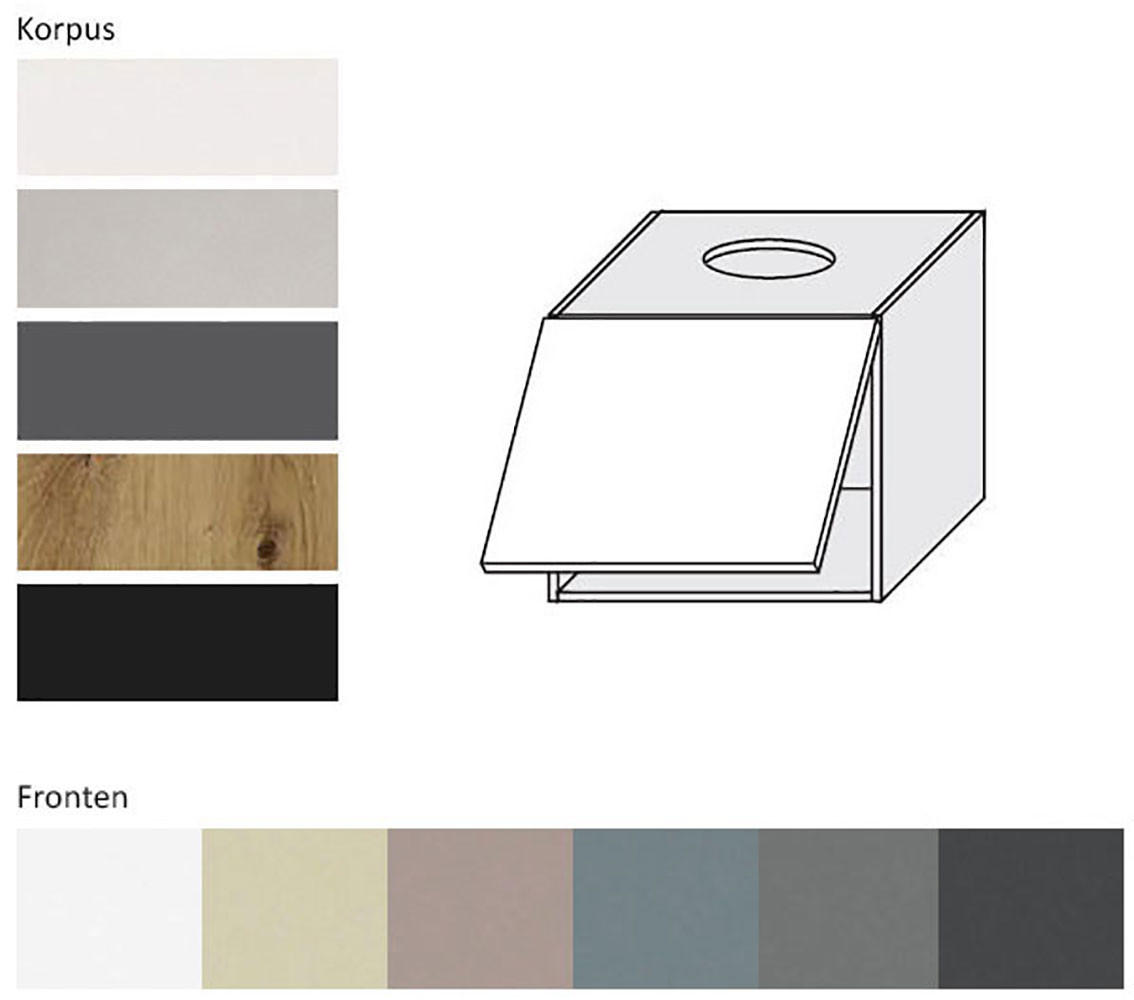 KLAPPHÄNGESCHRANK Kvantum W8/60 Dust Grey Matt / Grau Matt 60 / 32,5 / 50cm - Grau, Holz/Holzwerkstoff (60/50/32.5cm) - Feldmann-Wohnen