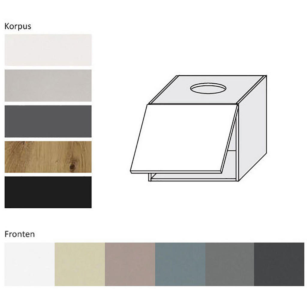 Thumbnail - Feldmann-Wohnen Klapphängeschrank, Weiß, Grau, Holz, 1 Fächer, Rechteckig, 60x50x32.5 cm, Küchen, Küchenmöbel, Küchensch...