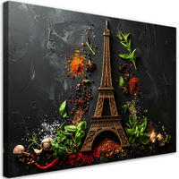 LEINWANDBILD Essen & Trinken 90x60cm - Multicolor, Textil (90/60cm) - Feeby