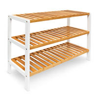 SCHUHREGAL - Hellbraun, Holz/Holzwerkstoff (70/54.5/24.5cm) - Relaxdays
