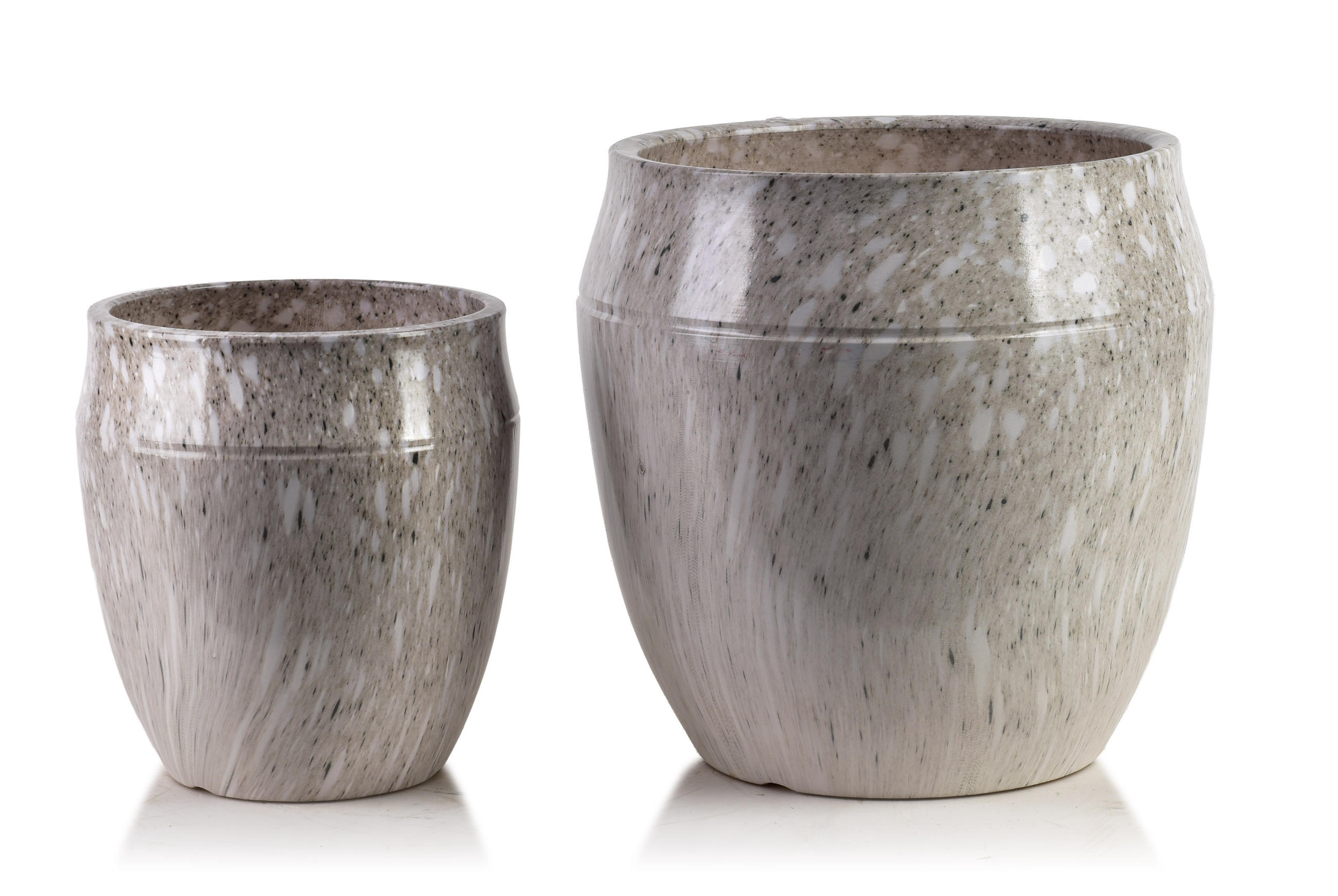 BLUMENTOPF Neva 2er Set Grau 30.5/30.5/30.5 cm Keramik - Grau, Keramik (30.5/30.5/30.5cm) - Mondex