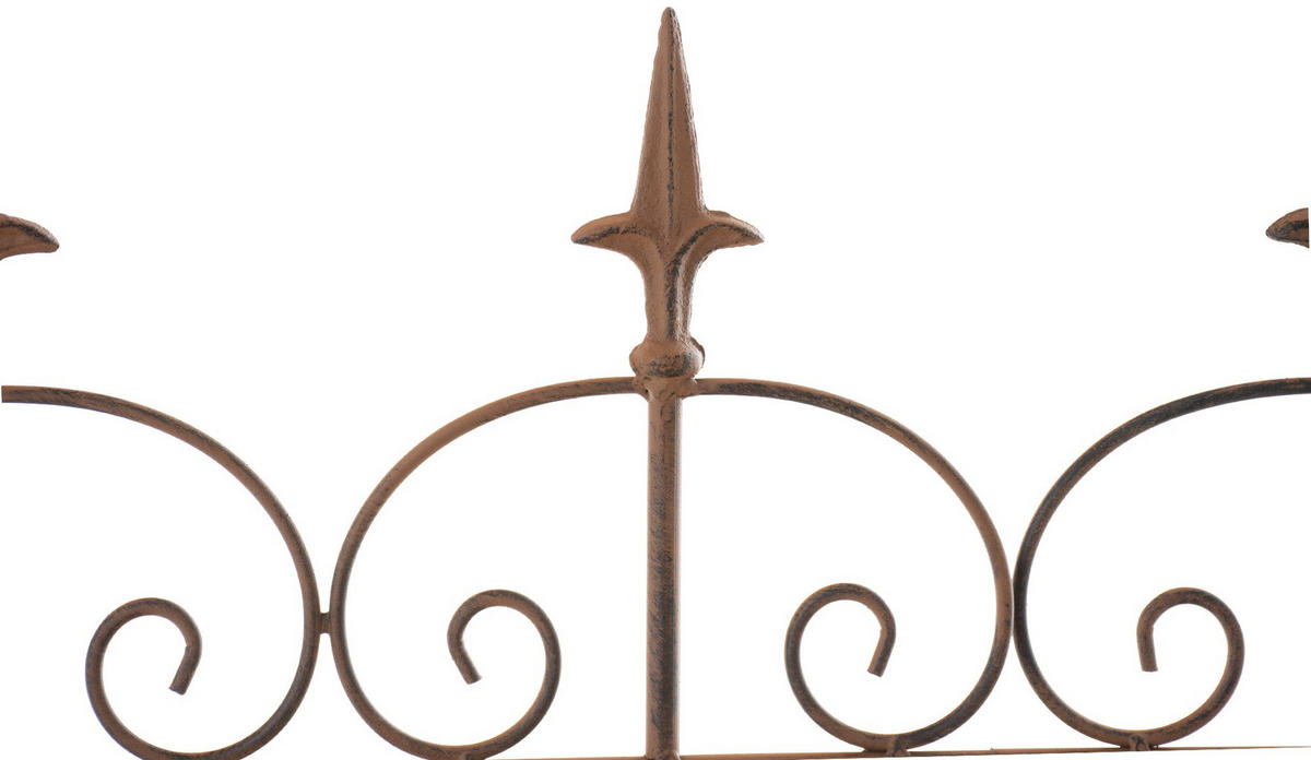 GARTENZAUN Metall antik braun - Braun, Metall (124/116cm) - CLP