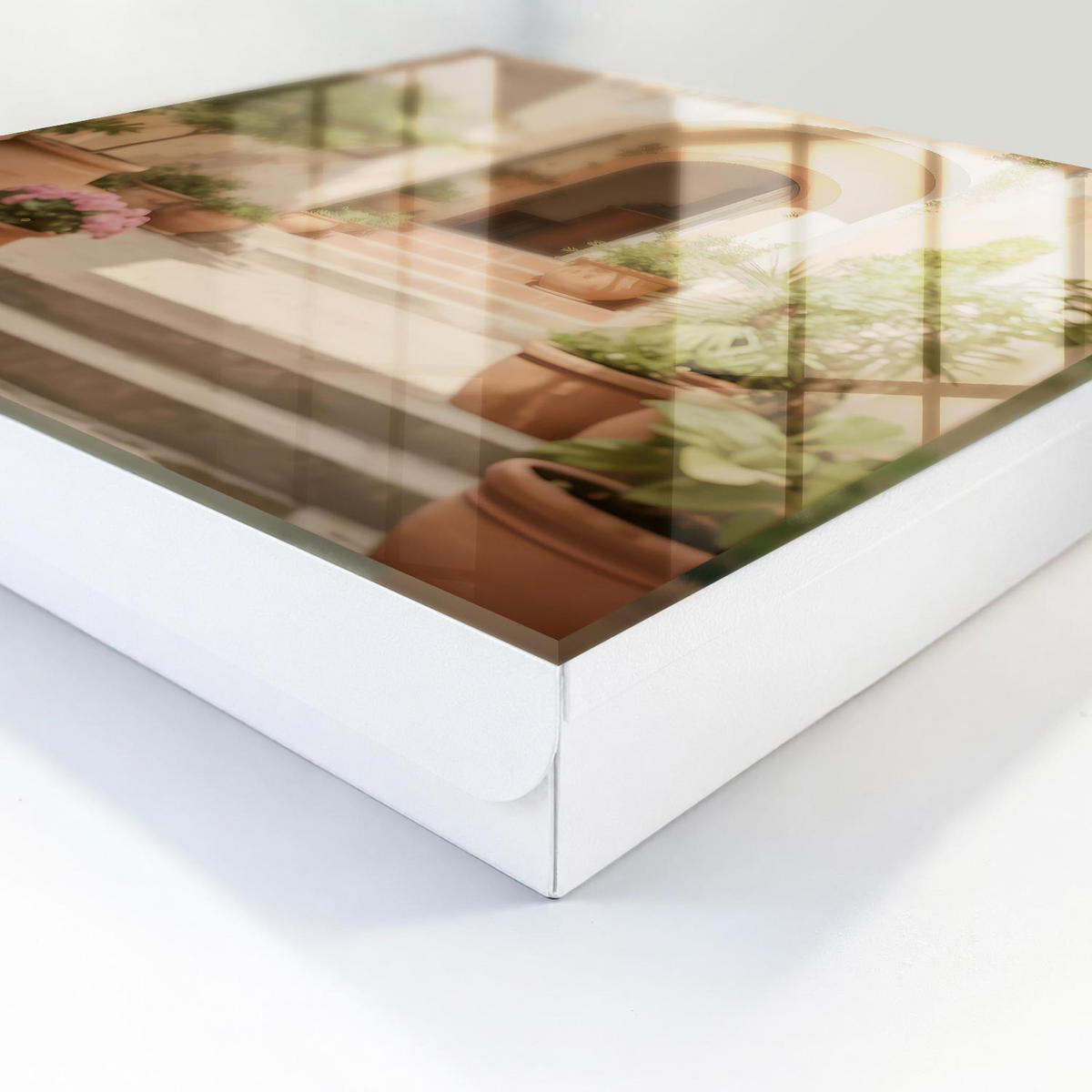 SCHLÜSSELBOX Weiß 30x30 cm – Türöffnung nach rechts - Rustikaler Garten - Creme, Metall (30/30/5cm) - TULUP