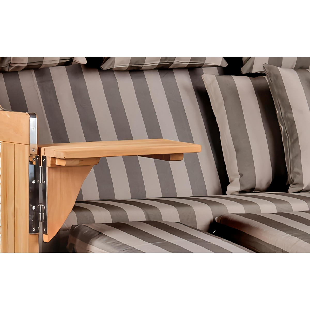 STRANDKORB XXL Baltikum mit Bullaugen - Braun/Grau, Metall (170/170/95cm) - Mr. Deko