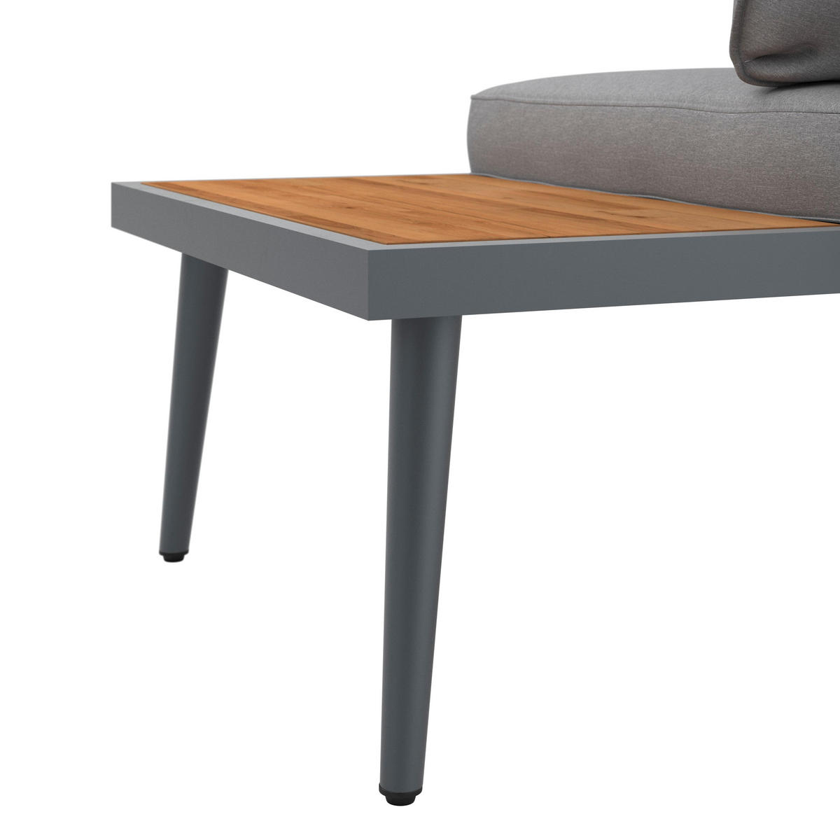 LOUNGEGARNITUR-SET Sallie Grau Holz/Metall/Outdoorstoff - Grau, Holz - Bessagi Garden