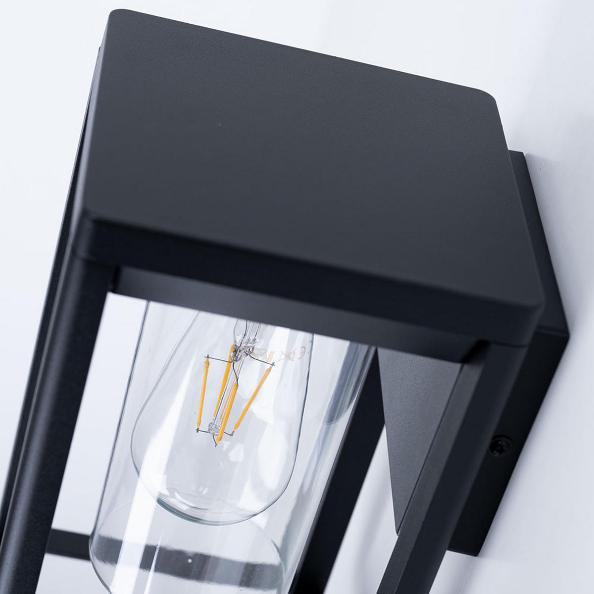 LED WANDLEUCHTE Aluminium Schwarz-Matt Klar - Klar, Glas (16.5/15/27cm) - Globo Lighting