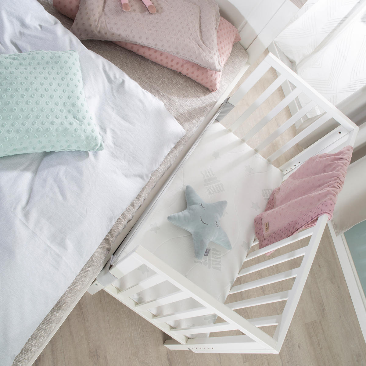 BEISTELLBETT 3in1 Set 90 x 45 cm - Weiß, Holzwerkstoff (45/90cm) - Roba